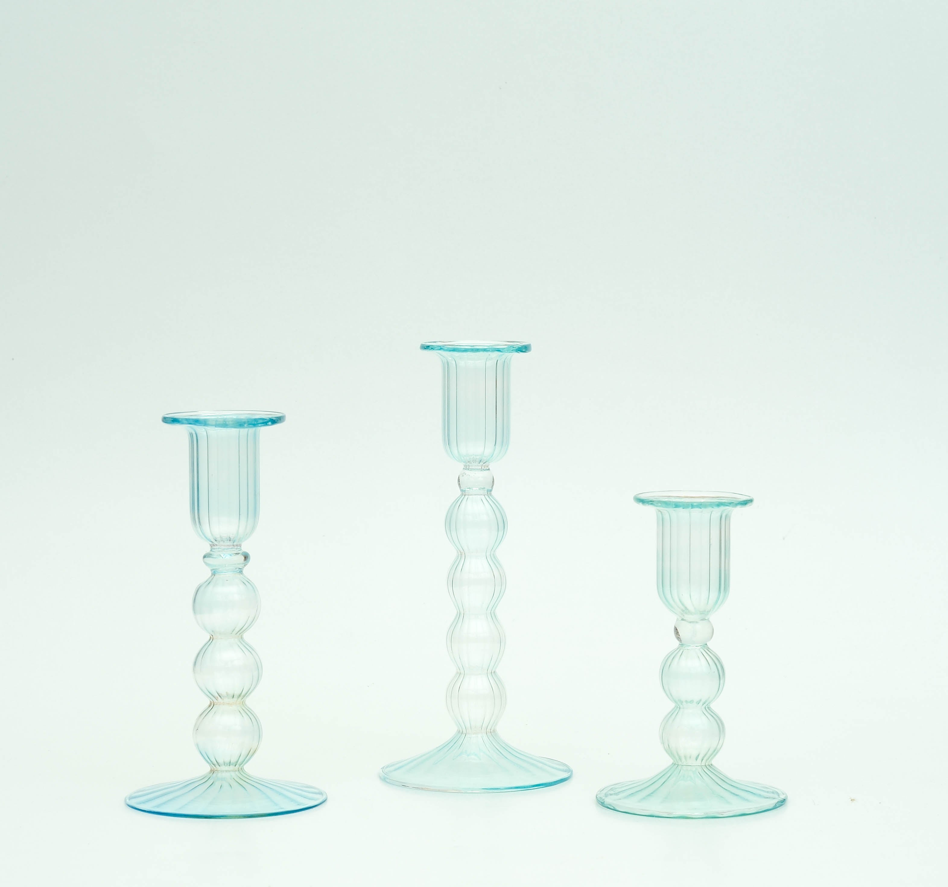 Aqua Fluted Candlestick (Copy)